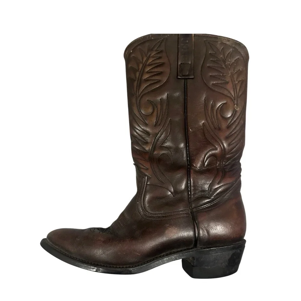 VTG 80s Red Wing Cowboy‎ Boots 2892 Men's 8D Brown Leather Goodyear Welt Western